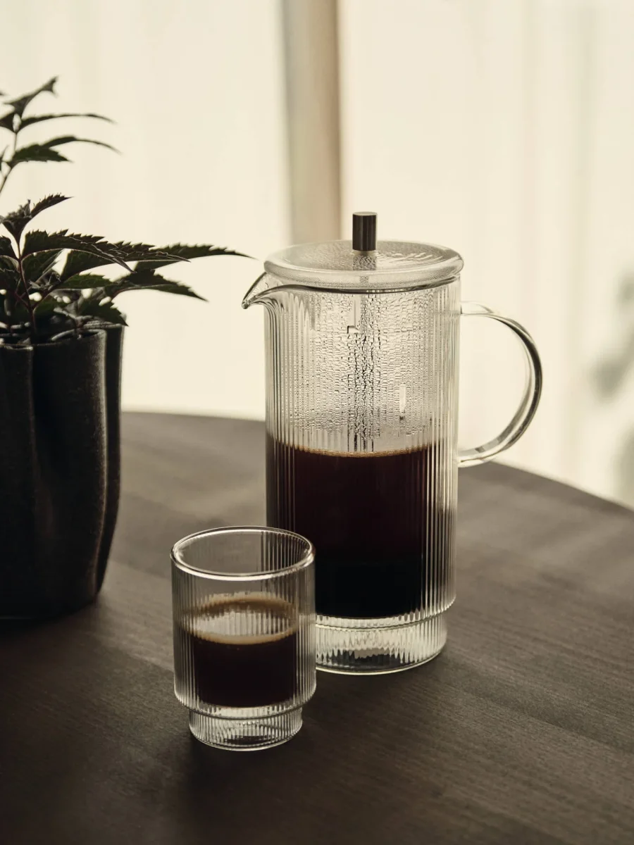 Ripple Thermal French Press & Thermal Glasses - Set of 2 - Gift Set - Clear – Bild 3