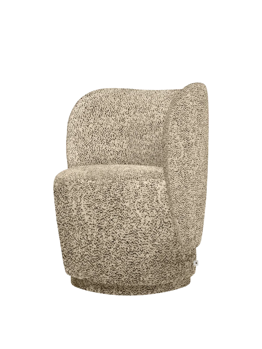 Rico Club Chair - Swivel - Poppy Velvet - Butter/Black