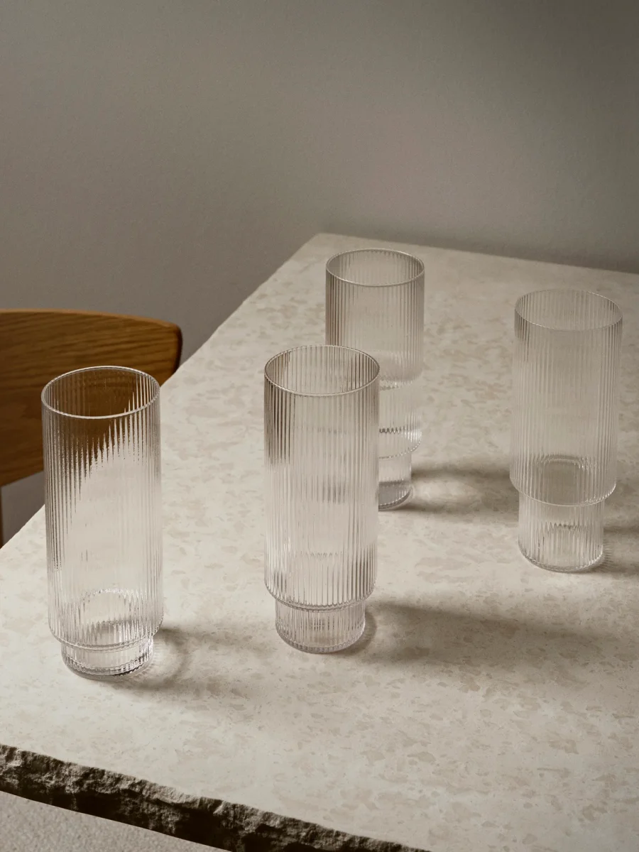 Ripple Long Drink Glasses - Set of 4 - Clear – Bild 3